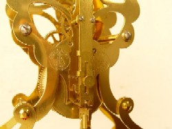 Gustav Becker Skeleton, Clock Back GB Stamps and Pendulum Hanger