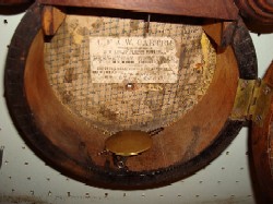 Ingraham Ionic wall clock, Overpasted label.